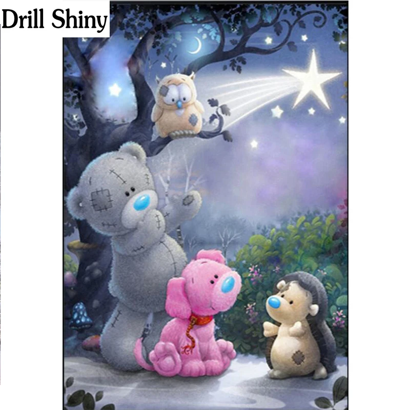 

5D DIY Diamond Painting cartoon beer diamond Embroidery Rhinestone Mosaic home decor pasted Painting for child gift V123