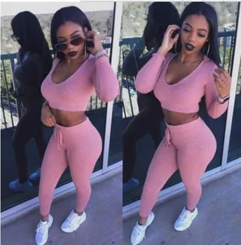 Crop Top Legging Sweat-pant Set