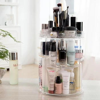 

Fashion 360-degree Rotating Makeup Organizer Box Brush Holder Jewelry Organizer Case Jewelry Makeup Cosmetic Storage Box