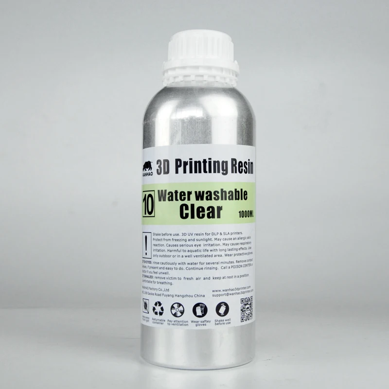 Дешево WANHAO вода моющаяся резина для D7 D7PLUS D8 3d принтер 1 литр упаковка Высокое качество серый белый прозрачный