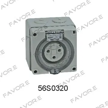 

*20A single/three phase 3 round pin waterproof socket IP66 56SO320R