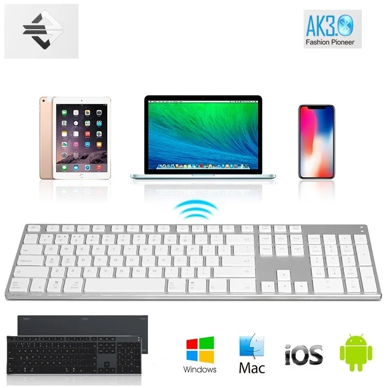 

Ajazz AK3.3 Ultra-Thin Full Metal Body Multi-support Wireless Bluetooth Keyboard For PC,Notebook,Tablet and Mobile Phone.