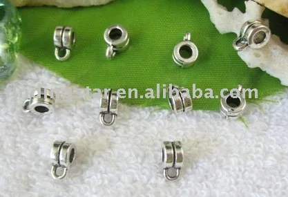 

FREE SHIPPING 300pcs Tibetan silver barrel bail connector A10184