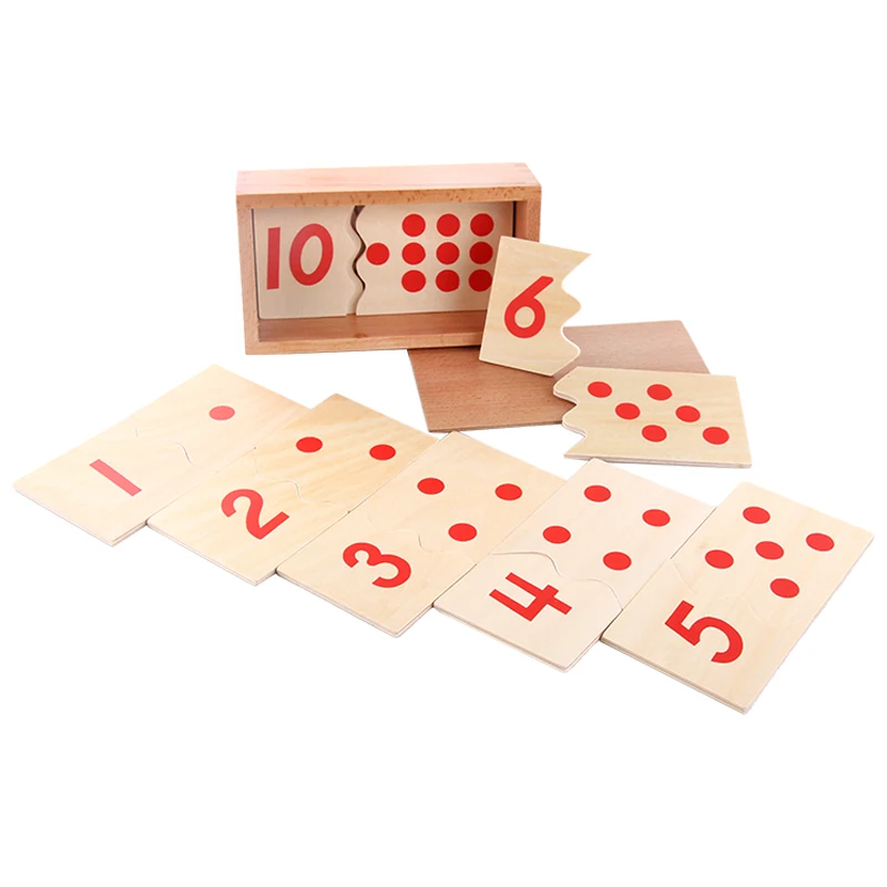 Number Matching Деревянный Монтессори математические игрушки номер доска соответствия коробка 1 до 10 материалы montessori дошкольно образовательная Обучающие игрушки E1464H - Цвет: Number Matching