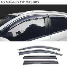 Покрытие для стайлинга кузова автомобиля, наклеивающаяся лампа, пластиковые окна, стекло, ветровой козырек, дождь/Защита от солнца, вентиляционное отверстие 4 шт. для Mitsubishi ASX 2013