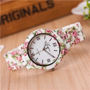 Модные дизайнерские женские наручные часы с цветочным узором, ЖЕНСКИЕ НАРЯДНЫЕ часы, высококачественные керамические милые часы-браслет для девочек - Цвет: 1