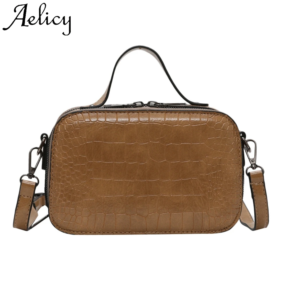 

Aelicy Fashion Your Lady Solid Color Crocodile Tote Bag High Quality Solid Bag Totes Phone Pocket Joker Shoulder Crossbody Bag