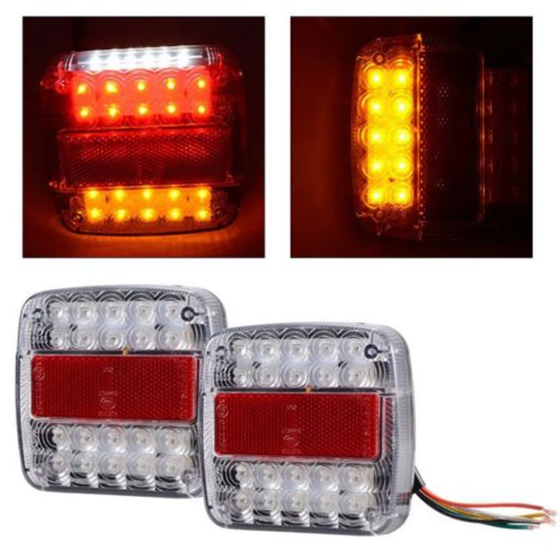 26LED Stop Rear Tail Reverse Light Indicator License Plate font b Lamp b font Truck Trailer