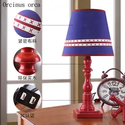 American retro стол из массивной древесины лампа дети спальня ночники Европейский стиль творческая личность светодиодный декоративная