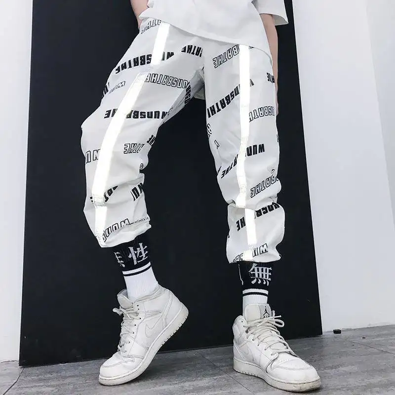 Мода 2019 г. блок лоскутное Harajuku Джоггеры для мужчин хип хоп мужские брюки-шаровары повседневное уличная Swag трек мотобрюки мужские