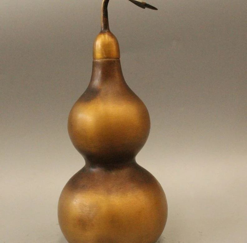 

10' China Chinese Fengshui Bronze Fu flower calabash cucurbit Gourd Statue
