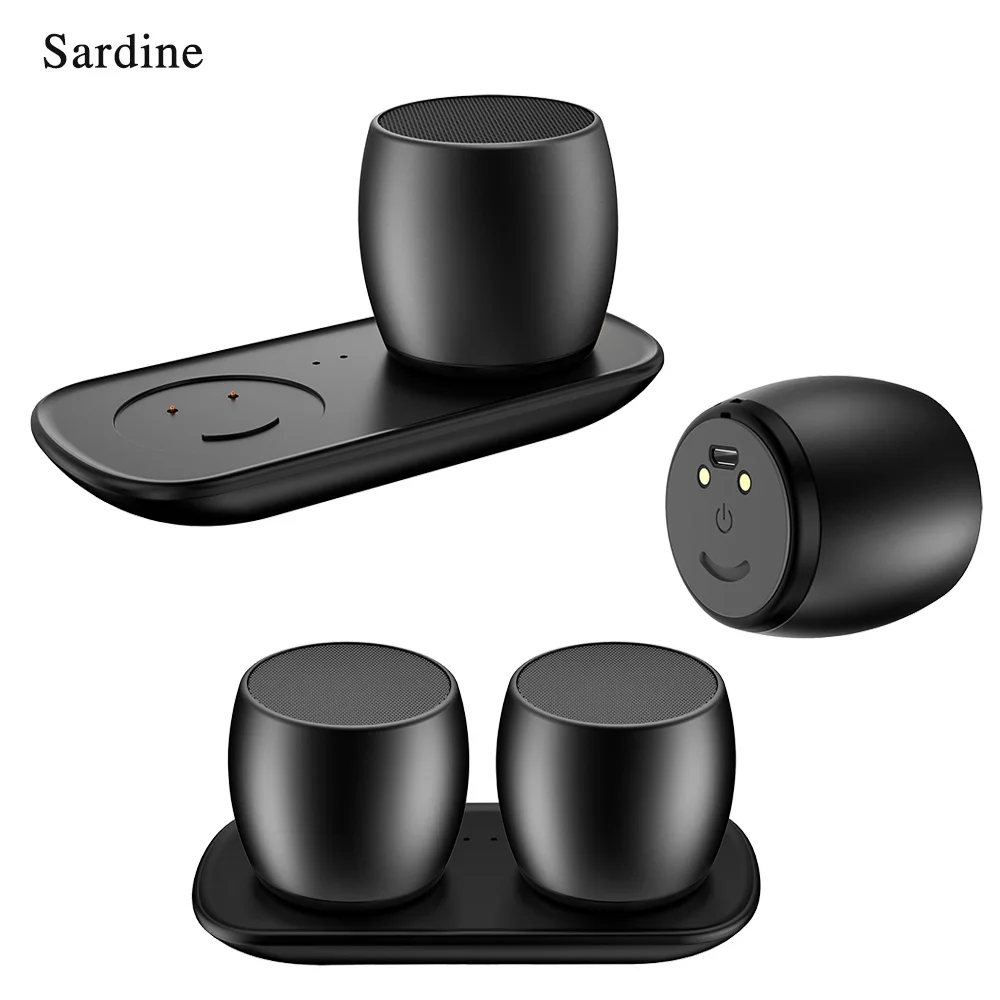 Sardine F1 металлические Bluetooth колонки TWS портативная мини-Колонка 3D стерео компьютер