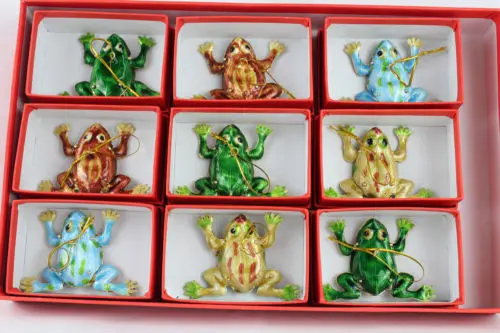 Wholesale 7*7.5cm Collectibles 6pcs Chinese Handmade Cloisonne Frog wholesale 7*7.5cm Collectibles 6pcs Chinese Handmade Cloisonne Frog Christmas Ornaments Charms - Wholesale 7*7.5cm Collectibles 6pcs Chinese Handmade Cloisonne Frog