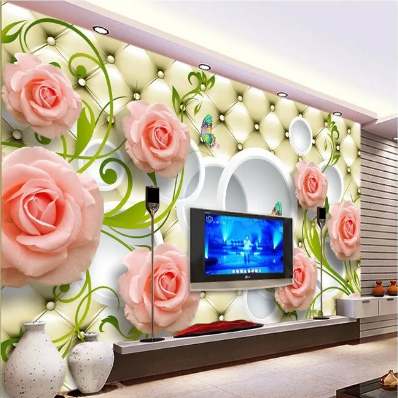 3d обои Beibehang фотообои на заказ HD фото элегантная Роза мягкая упаковка 3 d фон