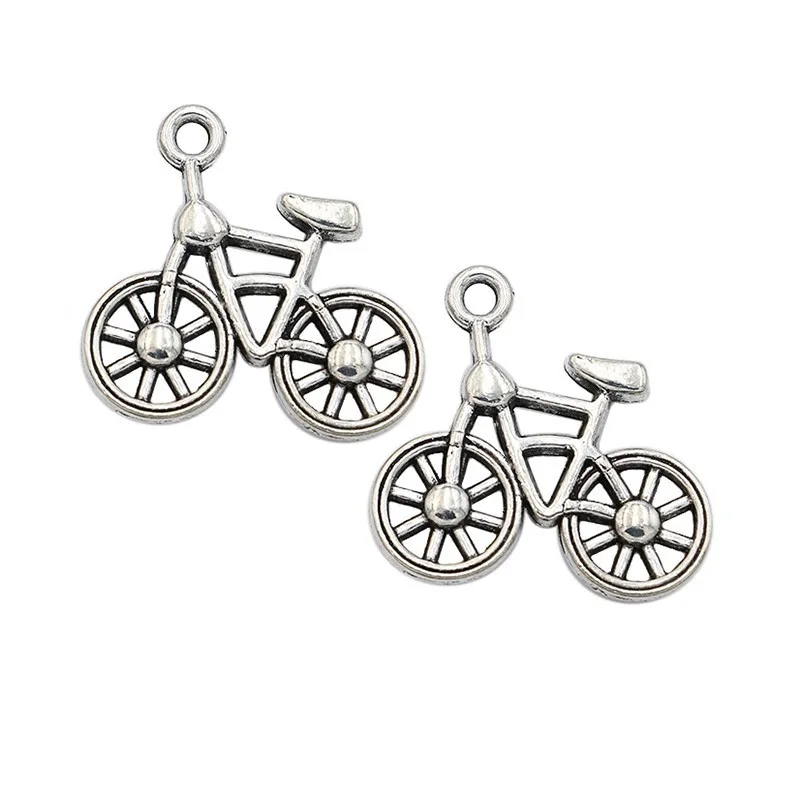 

Antique Silver Plated Bike Bicycle Charms Pendants for Necklace Bracelet Jewelry Accessories Making DIY Handmade 19x20mm