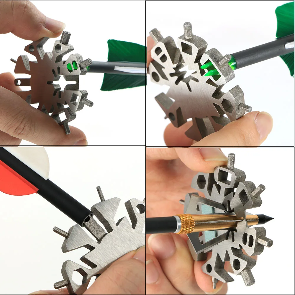Снежинка на открытом воздухе выживания Путешествия многофункциональный инструмент из нержавеющей стали Кемпинг оборудование EDC Мини Тактический Инструмент карты стрельба из лука инструмент