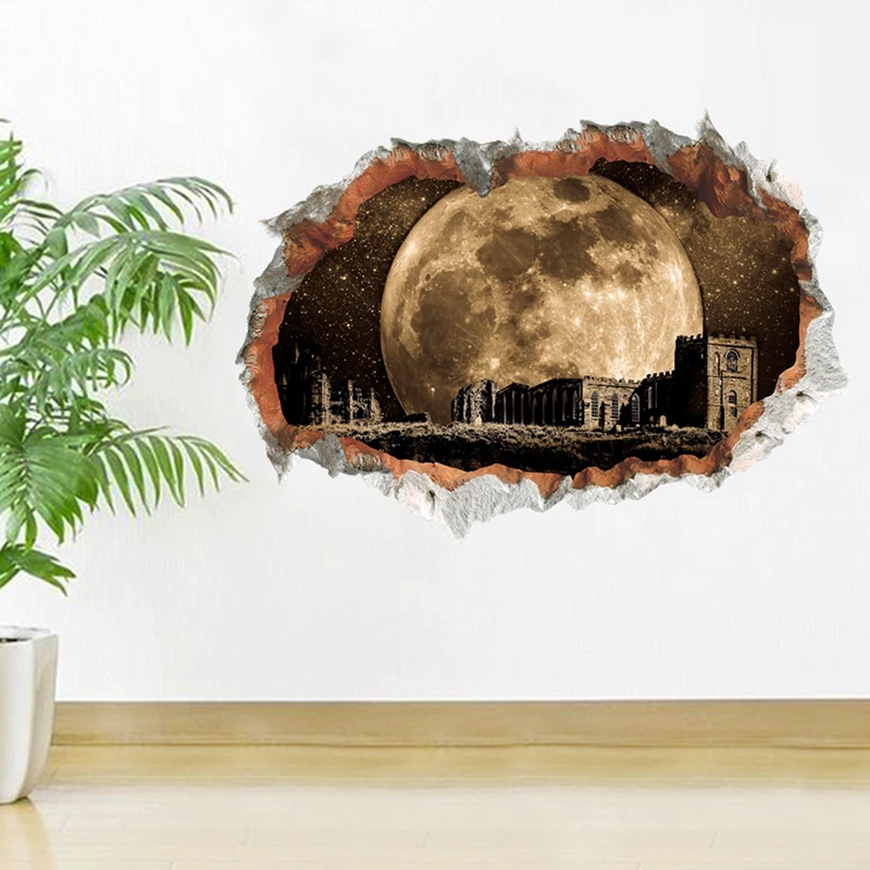 3D Vivid Outer Space Wall Stickers For Kids Rooms Bedroom Science Dream Children Room Decor Wall Decoration Mural Art PVC Poster