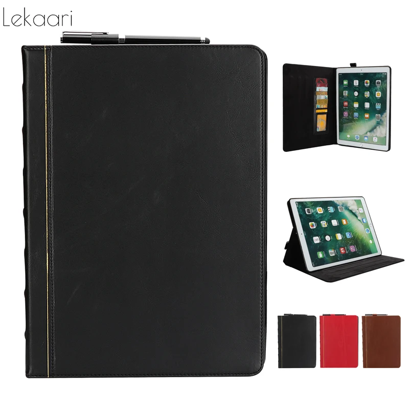 

Luxury Book Case For iPad Pro 12.9 2017 2015 with Apple Pencil Holder Smart PU Leather Silicon Case For ipad Pro 12.9 inch Cover