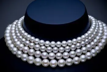 

single strand 10-11mm south sea white round pearl necklace 48inch 14
