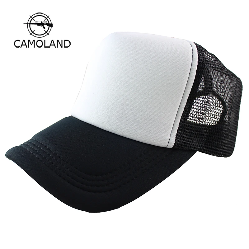 

2019 New Hip Hop Black White Baseball Caps Spring Summer Breathable Mesh Snapback Hats For Women Men Trucker Cap Gorra Casquette
