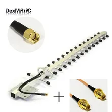 3g yagi антенна fm 25dBi с высоким коэффициентом усиления RP-SMA мужской наружная антенна+ 1 шт. RP-SMA гнездовой разъем для RP-SMA женский кабель RG316 15 см