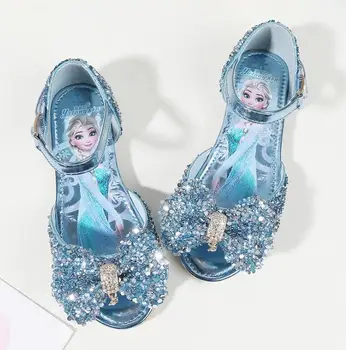 

Girls shoes princess Sandals New children crystal shoes Elsa flat shoes party footwear causal Sandals