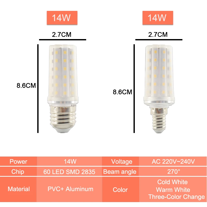 GreenEye E27 светодиодный лампочка E14 Светодиодный светильник 3 Вт 12 Вт 14 Вт 16 Вт SMD2835 AC 220 В 240 В кукурузная лампочка люстра Свеча светодиодный светильник для украшения дома