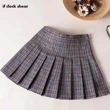 Высокая талия размера плюс клетчатая юбка для юных девушек плиссированная клетчатая юбка Harajuku танцы корейский стиль Пот короткая мини-юбка