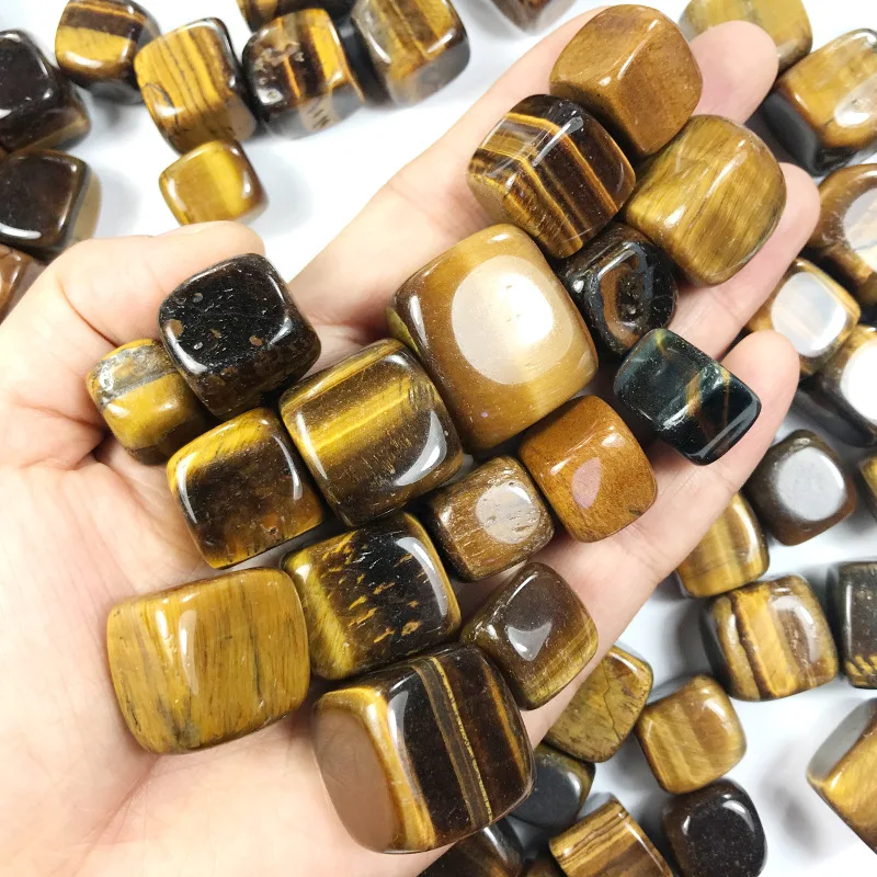 

100g High Quality Tiger's Eye Tumbled Stone Healing Reiki Crystal Chakra Home Decor Garden Flower Decorative Irregular Stone