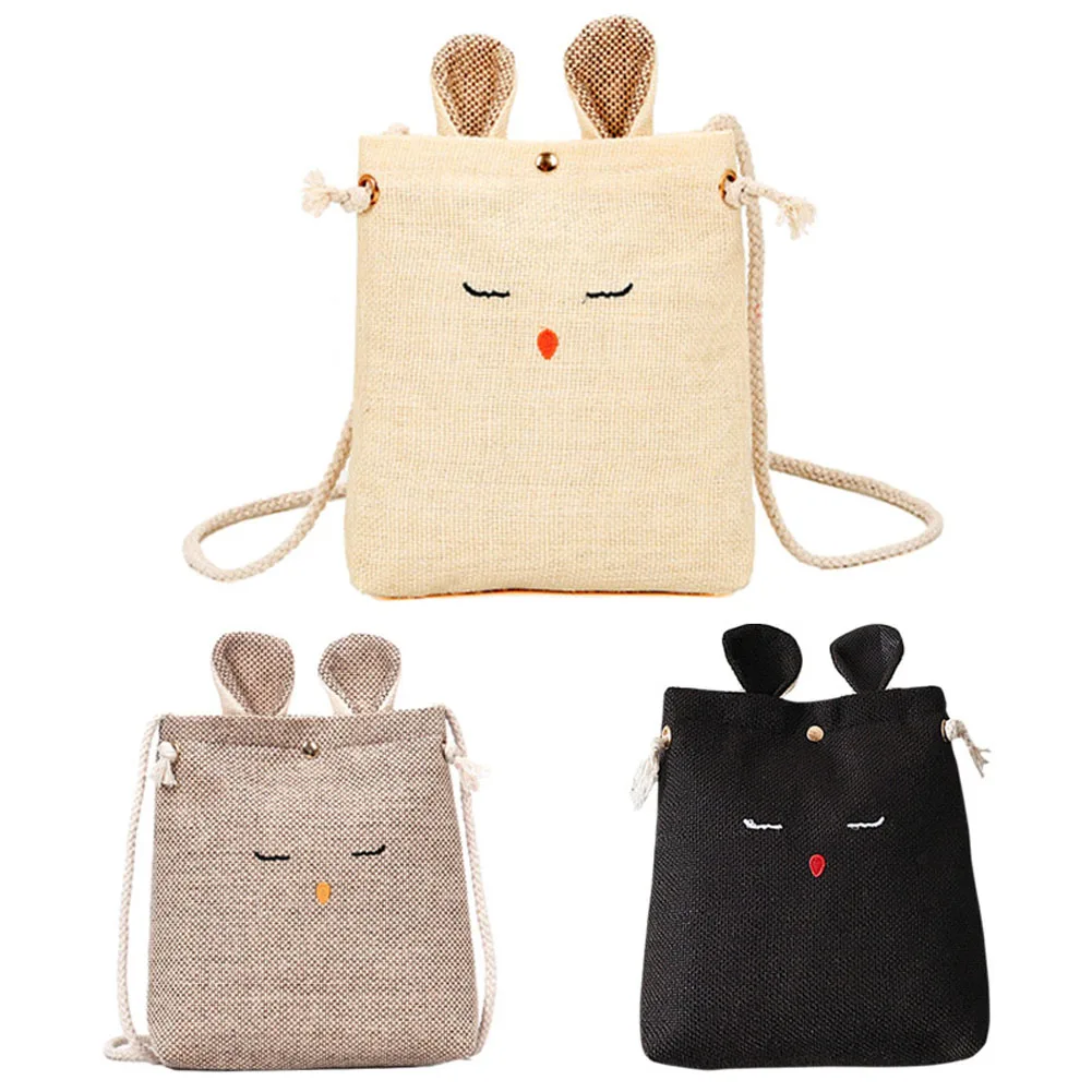 

Fashion Women Mini Crossbody Messenger Bag Cute Ears Canvas Money Wallet Lady Girls Casual Shoulder Bag Gifts MSJ99