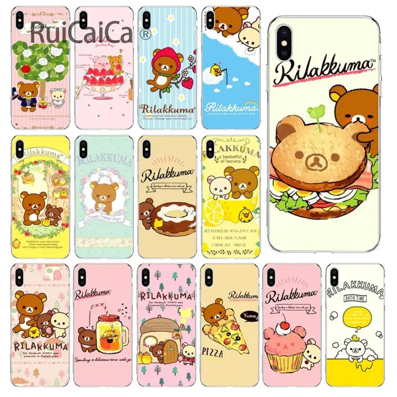 Ruicaica Rilakkuma Новое поступление Прозрачный чехол для мобильного телефона iPhone X XS MAX 6
