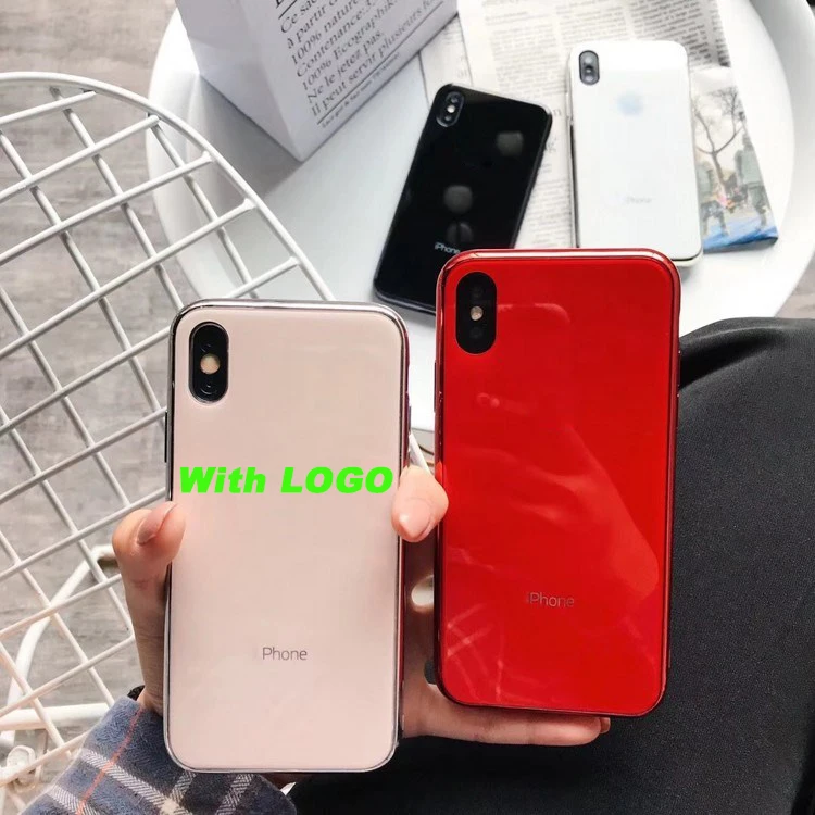 

With For Apple LOGO Fashion Phone Protector Case For iPhone X 7 8 Plus 6 6s Plus Plating Soft Frame Phone Back Cover Fundas