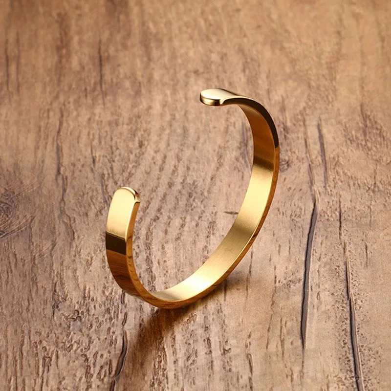 Mens Stainless Steel Bracelet Metal Bracelet Cuff Bangle 2.5