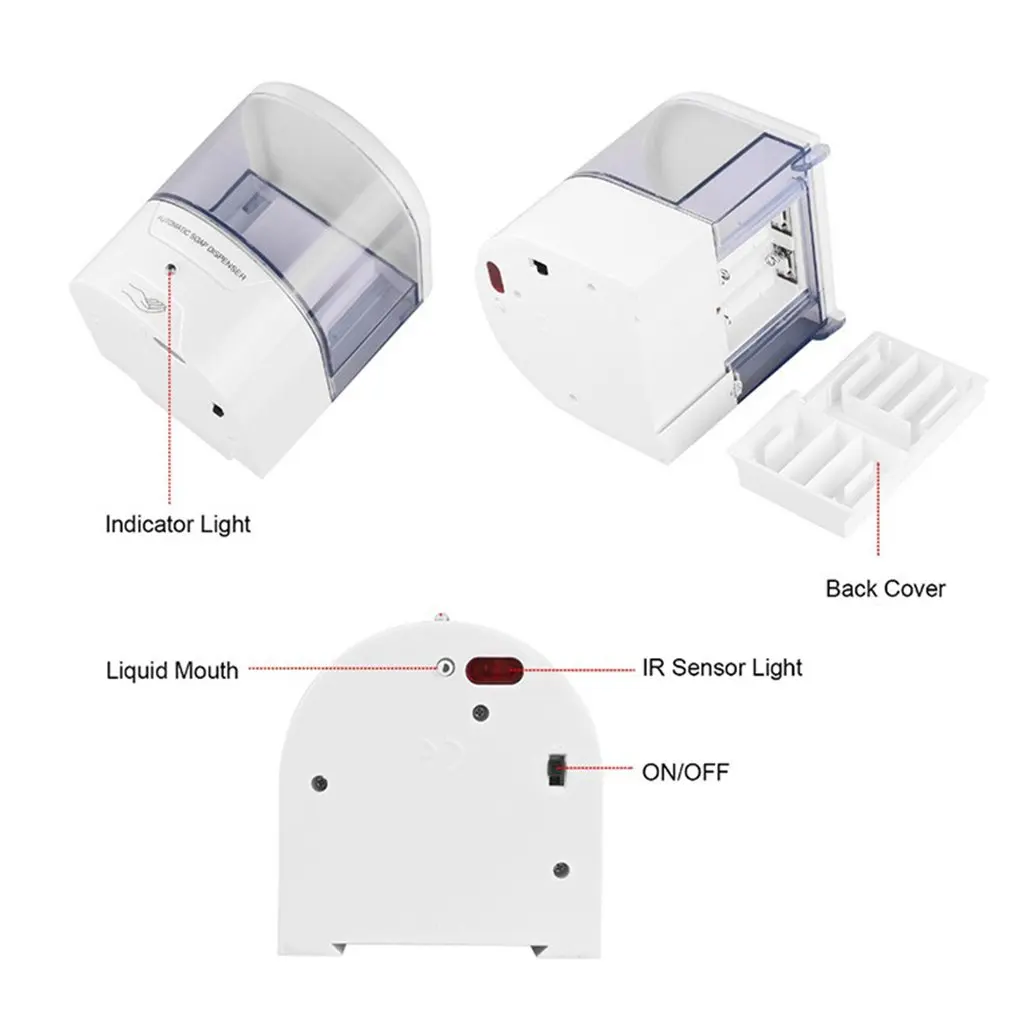 Induction Soap Dispenser Wall-mounted Hotel Public Place Bathroom Plastic Automatic Disinfection Machine