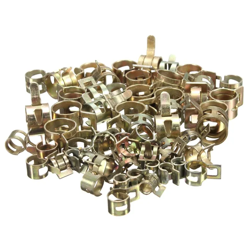 

MTGATHER 60pcs 6/9/10/12/14/15mm Spring Clip Vacuum Fuel Hose Line Silicone Pipe Tube Clamps Fastener For Harley Suzuki