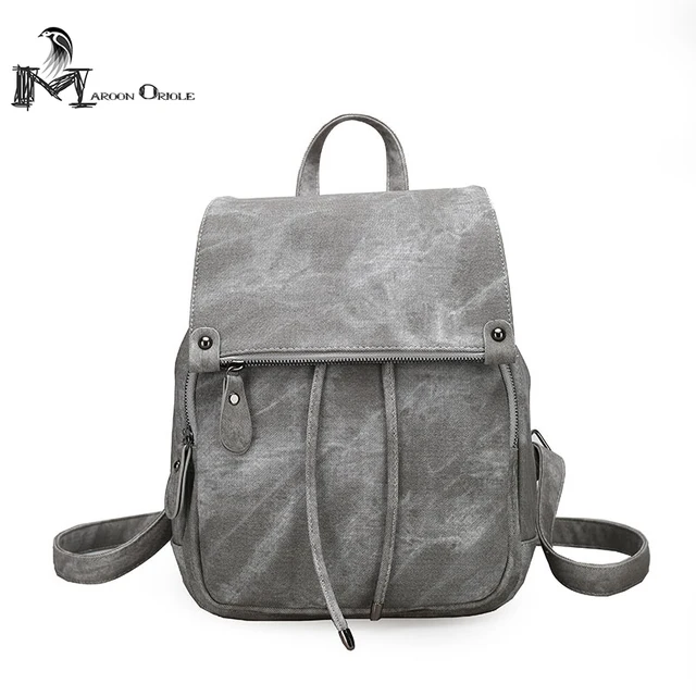 Women classic faux pink leather backpack small designer backpack for