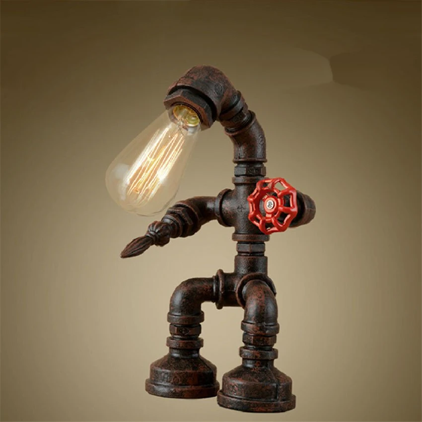 

Pipe Vintage Table Lamp Industrial Loft Retro Novelty Desk Lamp Study Room for Bedroom Living Study Room Home