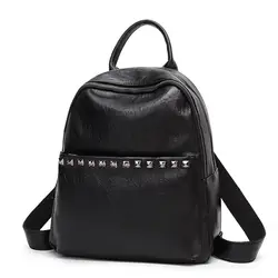 2018 рюкзак Для женщин из натуральной кожи сумка женский теплые для девочек рюкзак простой дизайн подростковые сумка bolsas новый C426