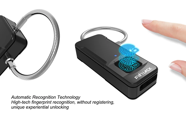 Автоматическое обучение и хранение мини умный портативный умный замок, работающий по отпечатку пальца Противоугонная наружная Мобильная Сумка замок