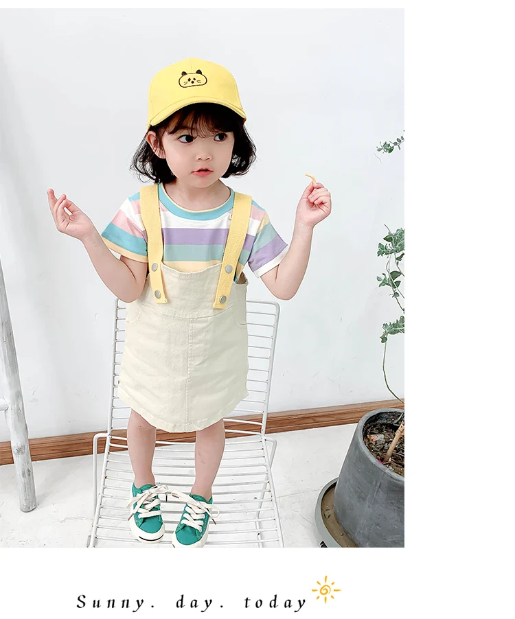 Rainbow strap dress For girls_02