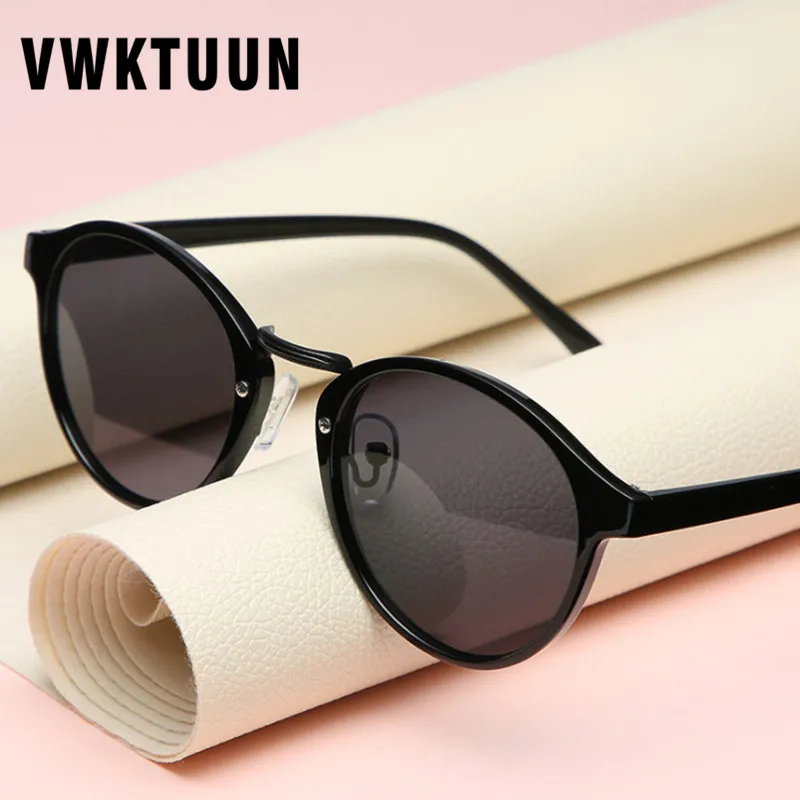 

VWKTUUN Round Sunglasses Women Vintage Small Frame Fashion Glasses Retro Night Vision Sunglasses UV400 Eyewear Yellow Sunglass
