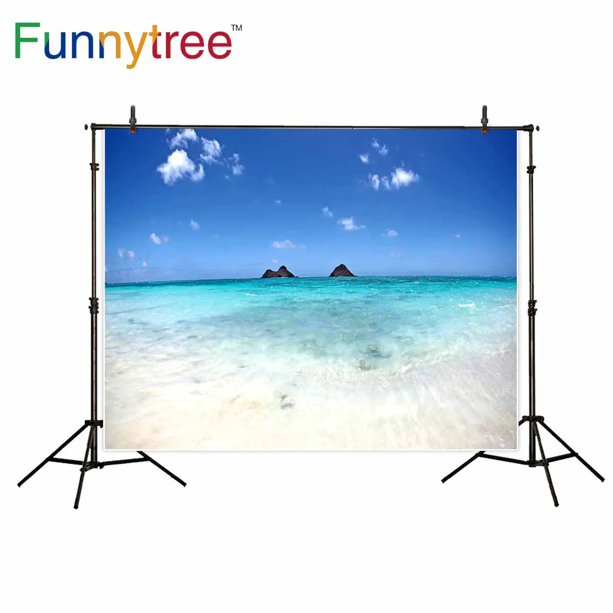 

Funnytree backdrop for photographic studio beach sea summer sky nature view professionalbackground photobooth photocall printed