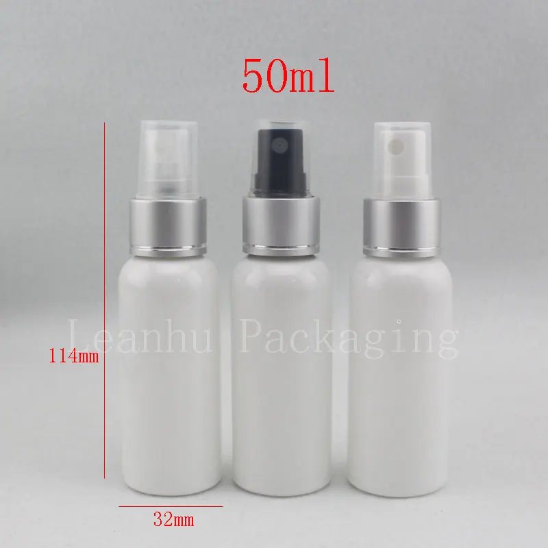 wholesale 50ml empty white anodized spray nozzle pump plastic perfume