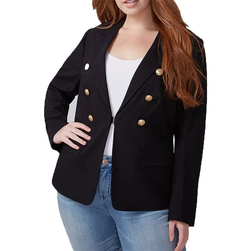 

Plus Size Western Style fashion solid color double-breasted long sleeve 3XL-7XL large size overweight Woman's Casual blazers