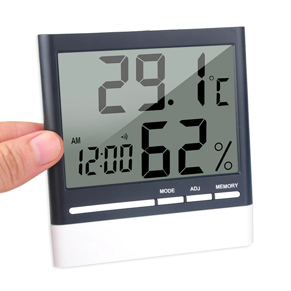 

Digital Large Screen Date Humidity Temperature Monitor Multifunction Indoor Hygrometer LCD Display Alarm Sensor Thermometer