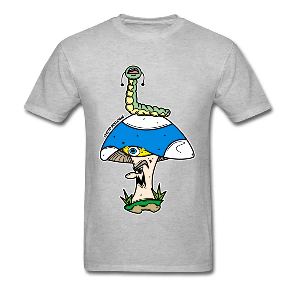 Screaming Caterpillar T Shirts Casual Short Sleeve Company O Neck Cotton Tops Shirt Slim Fit Tee-Shirt for Male Summer Fall Screaming Caterpillar grey