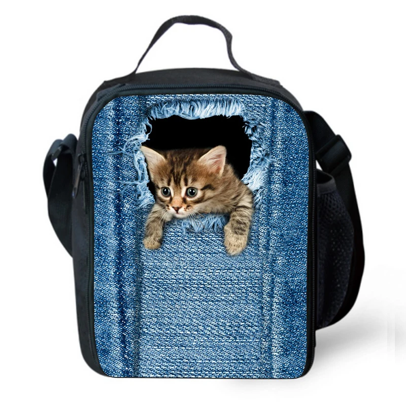 Adult Thermal Bag Women Animal Cute Cat Print Lunch Bag Kids Gilrs ...