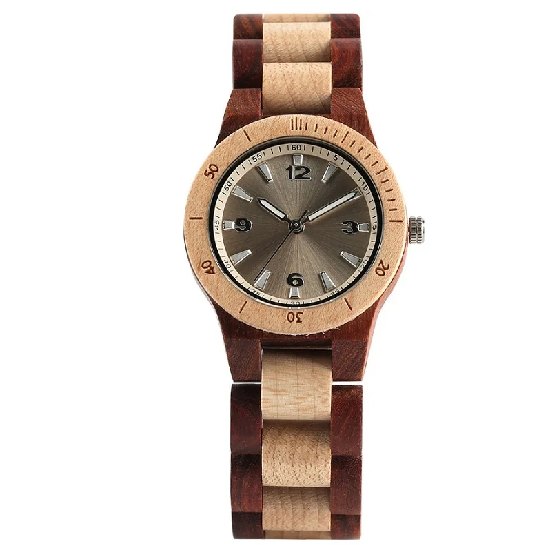YISUYA роскошные деревянные часы для мужчин винтажные аналоговые кварцевые часы ручной работы из ореха бамбука и дерева Наручные часы Подарки reloj hombre - Цвет: 4