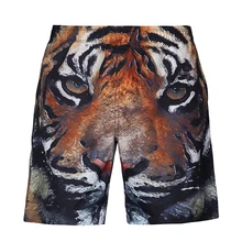 Летние мужские Пляжные Одежда заплыва шорты для серфинга мужские тигр 3d печать треники мужские шорты для плавания Санья быстрое высыхание плюс размеры