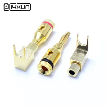 

1pcs 8mm U Type PCB Terminal to 4mm banana jack for 4mm banana plug Copper Speaker Plug Speaker Adapter